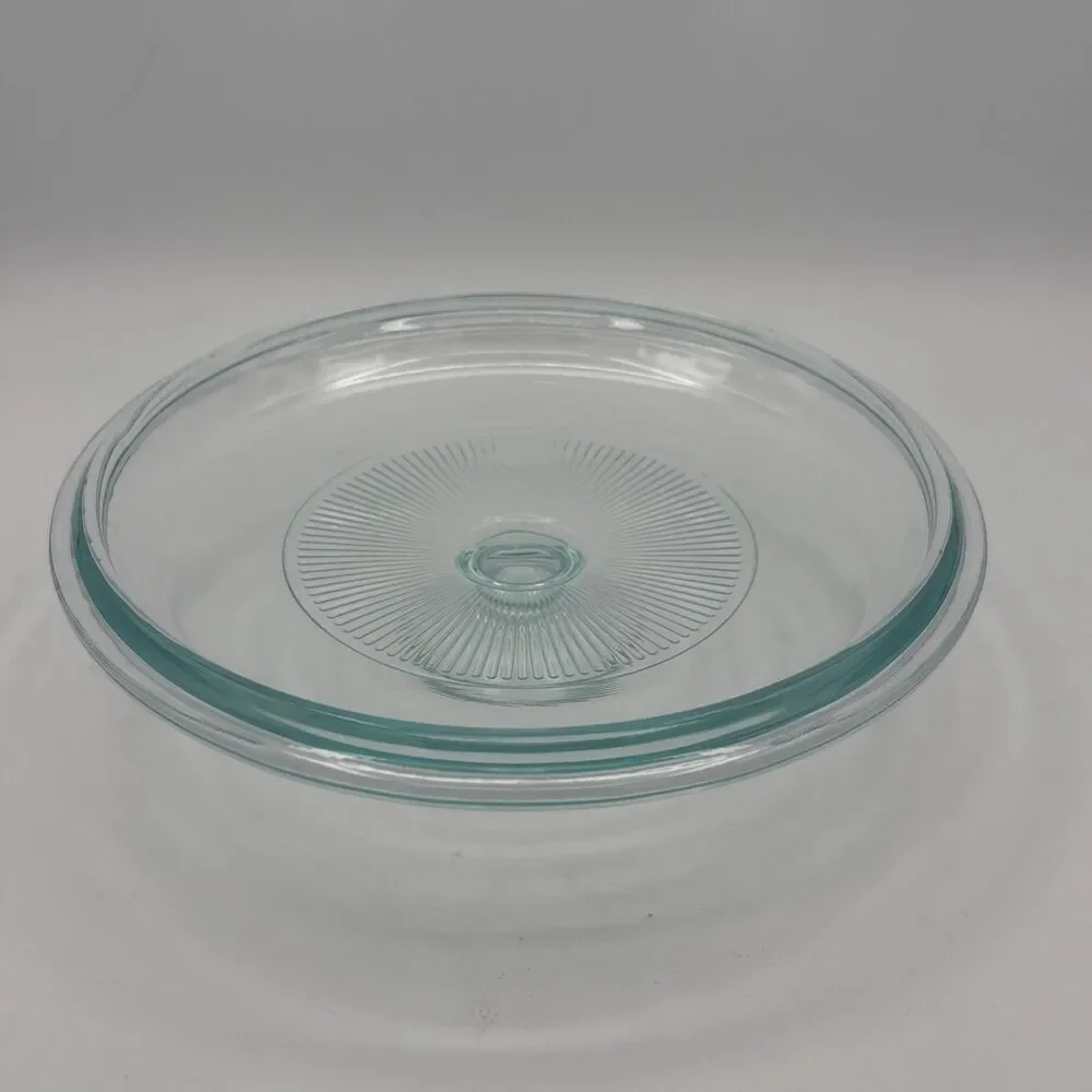 Vintage Pyrex 65C Blue Tinted Clear Glass Replacement Lid 7.625” Round 1.5 Qt
